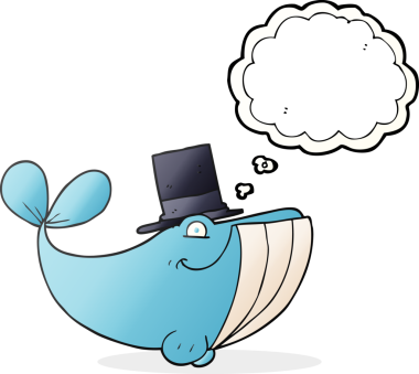 Bir insan tarafından çizilmiş silindir şapkalı balina.