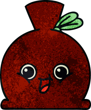 Bir insan tarafından çizilmiş eski grunge desenli bir çuval.