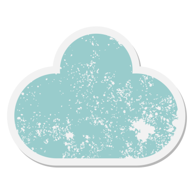 Bir insan tarafından çizilmiş yağmur bulutu grunge etiketi