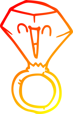 Bir insan tarafından çizilen çizgi film mutlu yüz yüzüğünün sıcak gradyan çizimi