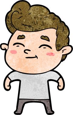 Bir insan tarafından çizilmiş mutlu çizgi film adamı.