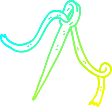 Bir insanın çizdiği iğne ve ipliğin soğuk gradyan çizgisi.