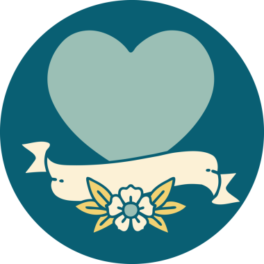 Bir insan tarafından çizilmiş kalp ve bayrağın ikonik dövme şekli