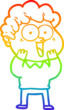 Bir insan tarafından çizilmiş mutlu bir adamın çizgi çizimi.