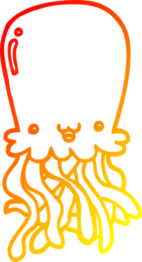 Bir insan tarafından çizilmiş bir ahtapotun sıcak çizgi çizimi