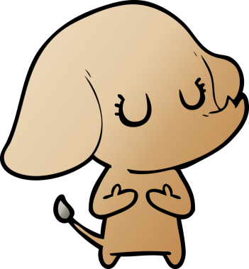 Bir insan tarafından çizilmiş şirin bir fil.