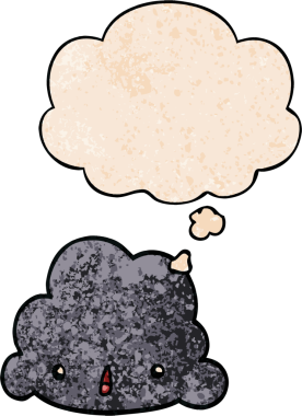 bir insan tarafından çizilmiş grunge desen biçiminde düşünce baloncuğu olan çizgi film bulutu