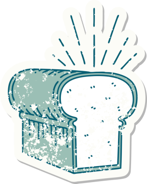 Bir insan tarafından çizilmiş eski bir dövmeli somun ekmek etiketi.