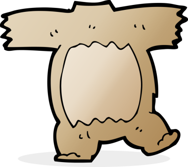 Bir insan tarafından çizilmiş oyuncak ayı vücudu.