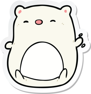 Bir insan tarafından çizilmiş kutup ayısının çıkartması.