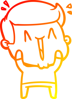 Bir insan tarafından çizilmiş, heyecanlı bir çizgi film çizimi.