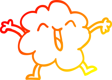 Bir insan tarafından çizilen sıcak çizgi çizgi çizgi çizgi çizgi karakteri ifade eden hava bulutu