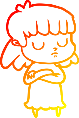 Bir insan tarafından çizilmiş bir çizgi film karakterinin sıcak çizgi çizimi