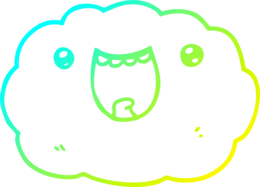 Bir insan tarafından çizilmiş bir çizgi filmin soğuk gradyan çizimi.