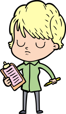 Bir insan tarafından çizilmiş karikatür kadın.