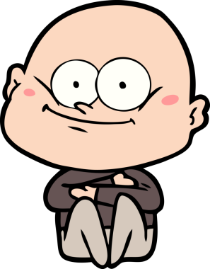 Bir insan tarafından çizilmiş kel bir adam.