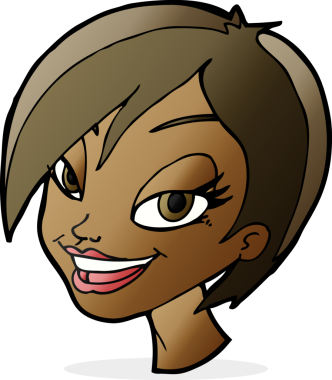 Bir insan tarafından çizilmiş güzel kadın yüzü.