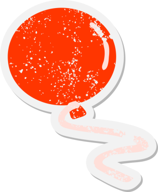 Bir insan tarafından çizilmiş yüzen balon grunge etiketi.