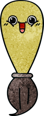 Bir insan tarafından çizilmiş eski grunge desenli bir boya fırçası.