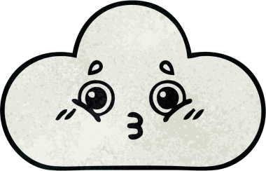 Bir insan tarafından çizilmiş eski grunge desenli bir bulut.