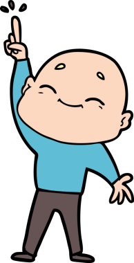 bir insan tarafından çizilmiş kel bir adam.