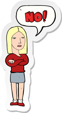 Bir insan tarafından çizilmediğini söyleyen bir karikatür kadının çıkartması.