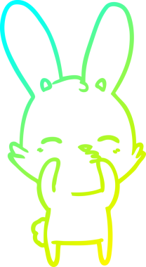 Bir insan tarafından çizilmiş garip bir tavşan çizgi filmi.