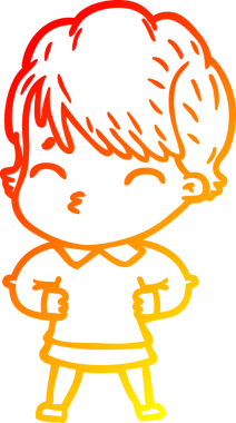 Bir insan tarafından çizilmiş bir karikatür kadın çizimi.