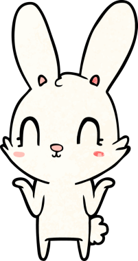 Bir insan tarafından çizilmiş şirin çizgi film tavşanı.