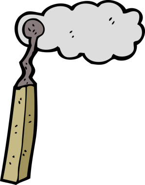 Bir insan tarafından çizilmiş karikatür yanmış kibrit.