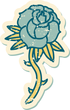 Bir insan tarafından çizilmiş bir gülün sembolik dövmeli görüntüsü.