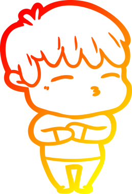 Bir insan tarafından çizilmiş, çizgi film karakteri meraklı bir çocuk çizimi.