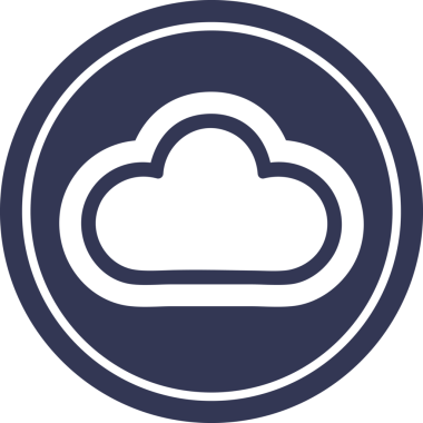 Bir insan tarafından çizilmiş hava bulutu dairesel simgesi