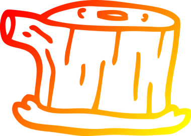 Bir insan tarafından çizilmiş bir ağaç kütüğünün sıcak gradyan çizimi