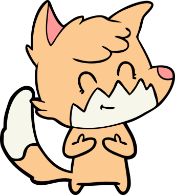 Bir insan tarafından çizilmiş çizgi film dostu tilki.