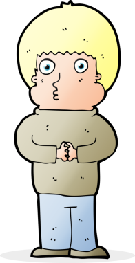 bir insan tarafından çizilmiş utangaç bir çocuk.