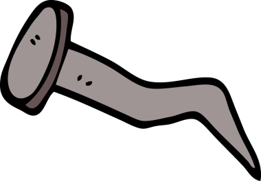 Bir insan tarafından çizilmiş demir çivi.