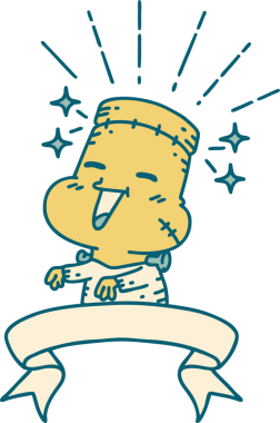 Dövme stili parşömen bir insan tarafından çizilmiş mutlu cadılar bayramı zombi canavarı