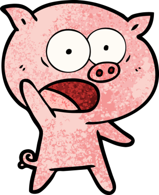 Bir insan tarafından çizilmiş domuz bağırması.