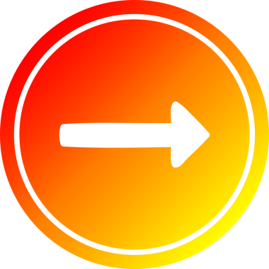 Bir insan tarafından çizilmiş sıcak eğimli ok dairesel simgesi