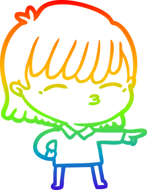 gökkuşağı gradyan çizimi bir insan tarafından çizilmiş bir karikatür kadın