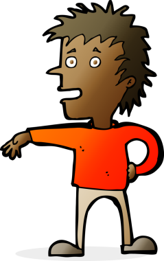 Çizgi filmci, bir insan tarafından çizilmiş saygısız bir jest yapıyor.