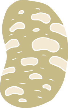 Bir insan tarafından çizilmiş patatesin düz renk çizimi