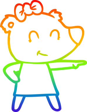 Bir insan tarafından çizilmiş dişi ayı çizgi filmi.