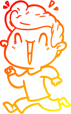 Bir insan tarafından çizilmiş, heyecanlı bir çizgi film çizimi.