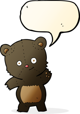 Bir insan tarafından çizilmiş tatlı siyah ayı çizgi filmi.