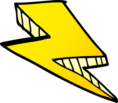 Bir insan tarafından çizilmiş karalama yıldırımı.