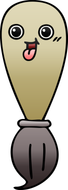 Bir insan tarafından çizilmiş bir boya fırçasının gölgeli karikatürü