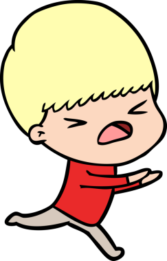 Çizgi film bir insan tarafından çizilmiş stresli adam