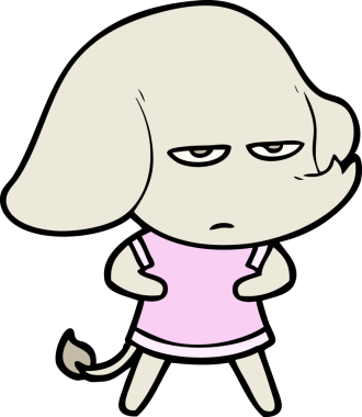 Bir insan tarafından çizilmiş kızgın bir fil.